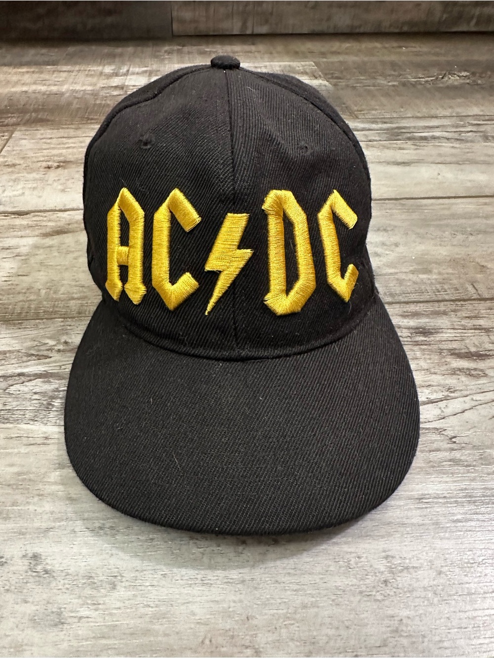 AC/DC Mens Black Cap with Yellow Logo